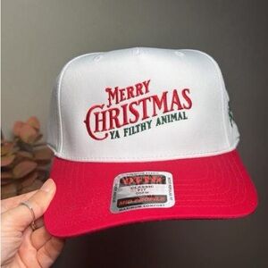 Merry Christmas Red and White Cap
